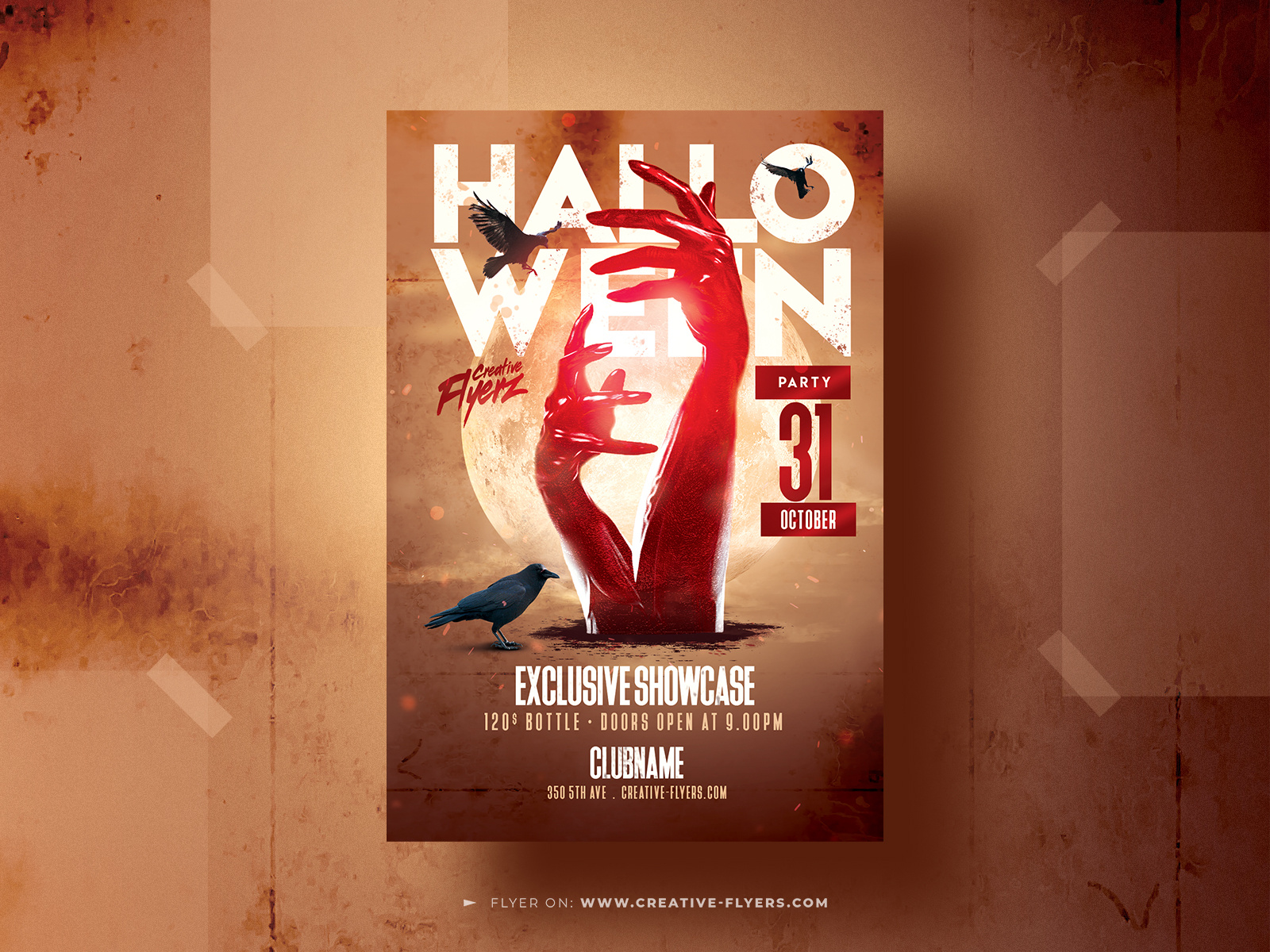 Halloween Flyer Design (PSD) creative design flyer design flyer templates halloween halloween graphics halloween poster party flyer photoshop poster psd