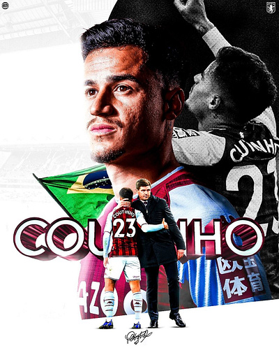 Coutinho / Aston Villa aston villa champions coutinho football futbol graphic design premier league real madrid soccer sports sports graphic