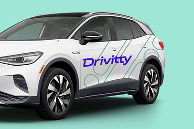 Drivitty Car Sharing Branding Logo Design badge banner brand car car sharing corporate eco electric logo logotype minimalist modern poster share