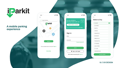 iParkit Parking Mobile App UI/UX Design adobe xd app design graphic design illustration mobile app ui ux