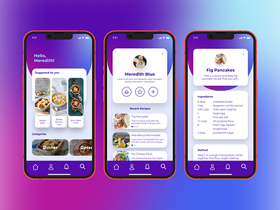 Recipe Crafter branding design graphic design illustration mobile app typography ui ux