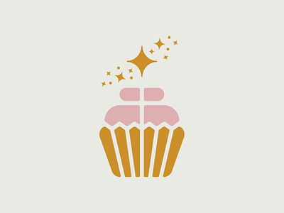 Razzle Dazzle Cupcakes Icon branding cupcake cupcakes dazzle identity logo logodesign pinkandgold razzle sparkles