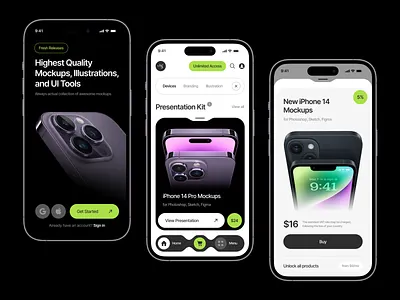 Mockups Store Mobile App apple store application ui concept design device ecommerce interface iphone 14 marketplace mobile app mockup store mockups modern phone mockup presentation product shop store app ui ux