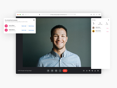 Google meet missed call logs google meet meet meeting product design ui ux video conferencing