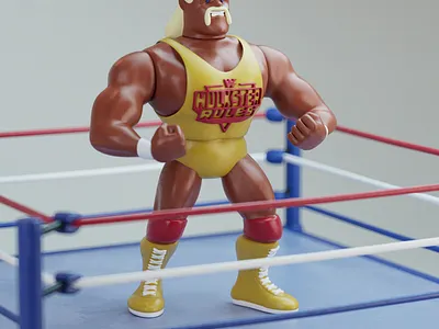 Wrestling Guys bret c4d flair hart hogan hulk macho man ric toys ultimate warrior wrestling wwe wwf