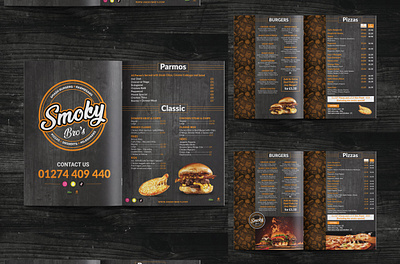 Menu Card Design For Restaurant | Smoky Bro's Brand branding design flyer design food flyer design graphic design menu card design restaurant flyer restaurant menu card