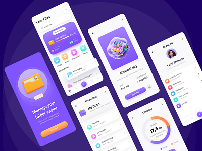 File Manager App colorful file management file manager file sharing file storage files folder minimal new ui trend statistics storage storage app ui trends 2022 uiux ux