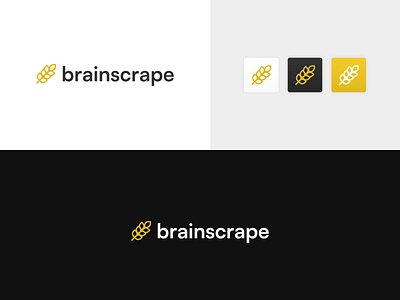 Brainscrape Branding brand branding gold icon identity lockup logo presentation symbol wheat wordmark