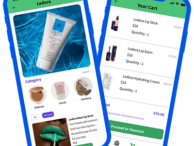 Ledora Shopping App Design app design figma prototype ui dsign uiux ux design web design