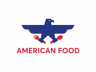 American Food american eagle eats food fork logo spoon