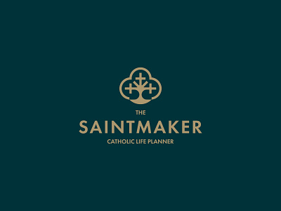 The Saintmaker Logo Design brand branding catholic christ christian church cross design faith holy icon logo logodesign minimal saint smart logo tree