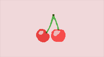 Illustrator Challenge #4 - pixel art cherry illustrator pixcel art