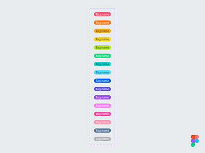 Tag colors all in one auto layout component customer research design system figma variants panel management rainbow research research calendar switch color tag tag manager tags colors user interface variants vibrant colors