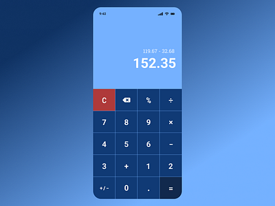 Calculator Daily UI 004 calculator daily ui dailyui design dribbble dribbleweeklywarmup figma graphic design mobile ui ui uiux user interface