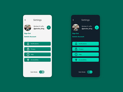 Settings dailyui settings ui visual design