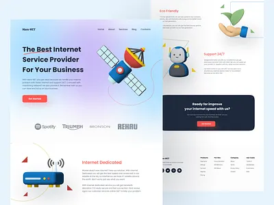 Internet Service Provider Landing Page app design ui ux