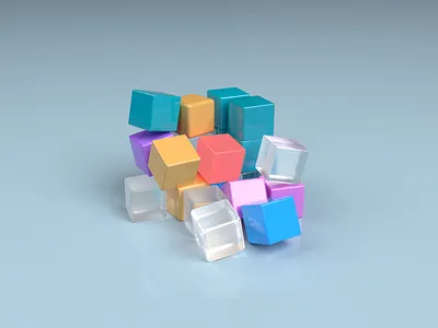 Fallen Blocks 3d 3d art 3d design 3d modeling adobe adobe dimension art artwork illustration