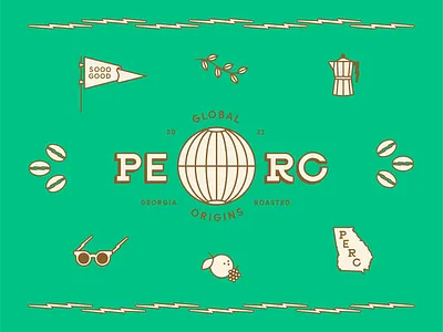 PERC Coffee brand design branding coffee color design flat illustration logo vector