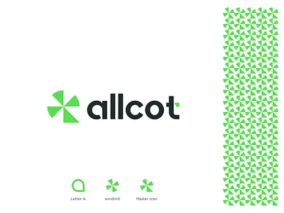 allcot - a logo - a b c d e f g h i j k l m n o p a logo branding charging energy green identity lettermark logo logodesign logos logotype modern logo monogram power electricity renewable energy simple logo solar panel solar power windmill