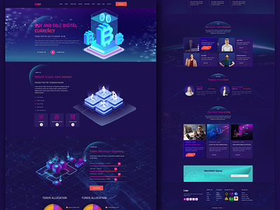 Cryptocurrency Website & Landing Page 3d bitcoin crypto web crypto website cryptocurrency cryptocurrency website designerforux ethereum graphic design landing page landing page design marketplace minimal nft template design ui uiux design uiux designer web web design