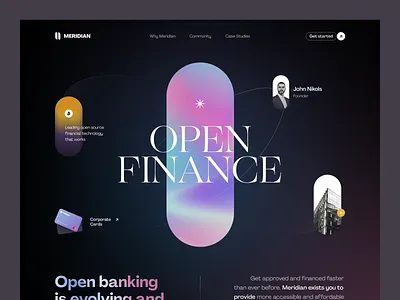 Meridian Website design interface product service startup ui ux web website