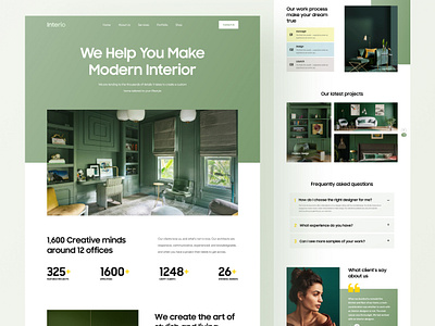 Interio - Interior Design Website agency architect branding design home design home page interior design landingpage property psd template realestate room design typography ui ui design ux design
