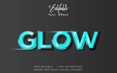 glow neon text effect 3d background dark design editable effect effects font glow glowing graphic design illustration led light modern neon retro style text ui