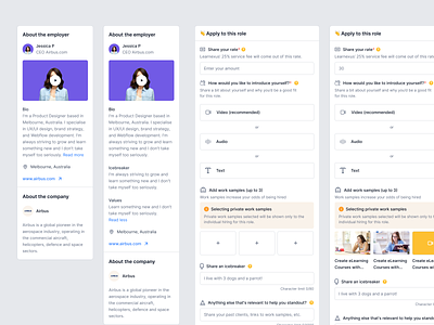 Design system component 2 app apply clean company component design system drawer freelancer invite job kit location minimal modal popover product design profile saas search talent