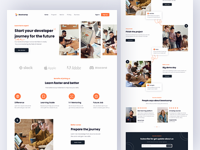 Landing Page - Boostcamp agency clean design colorfull connection digital fun hero section inspiration landing page learn lesson platform skill smart student study team ui design ux design website design