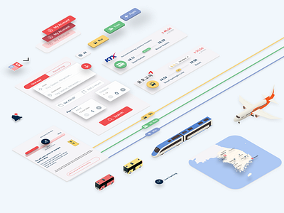 Travel Korea UI Kit branding design interaction design kit product design travel ui uikit ux visual design web