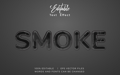 smoke text style effect with dark background 3d background black chrome color dark design editable effect effects font graphic design illustration logo luxury motion graphics smoke style text effect ui