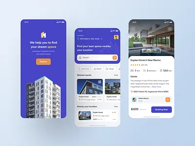 Real Estate App app ui design app ui designer app ui wireframe design business corporate figma design landlord prototyping app real estate app design real estate blue app design real estate blue orange app real estate clean app design real estate house rent app real estate seller app real estate ui designer rent house renting house app design tenant ui designer ux designer