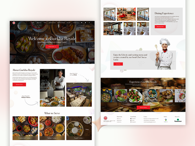 Restaurant Landing Page by Kewal Raj Giri on Dribbble
