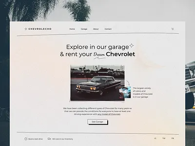 Rental Car Website Landing car car garage car website chevrolet classic car classic design classic vehicle concept design echo echo design echodesign montserrat porsche rent car ui design uidesign vehicle web design webdesign website
