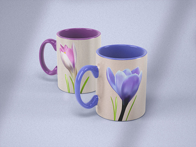 Snowdrop, crocus, primrose flowers vector set. botany