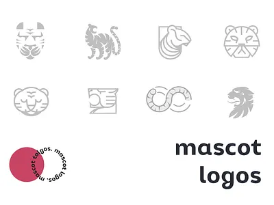Tiger Mascot Logos animal branding lineart logo mascot minimal tiger visual design