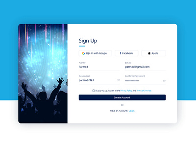 Contest Registration - Sign Up Form blue branding creatives dailyui design event form forms graphic design inspiration khambra model popup register sign up signin signup skyblue website