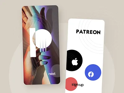 Crowdfunding Mobile App app branding concept crowdfunding design first screen layout logo mobile mobile app patreon rainbow sign in sign up splash splash screen ui ux