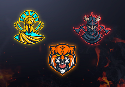 Gaming Mascot Logos animal branding colorful cybersport e sport epic gaming haplite logo soldier viking