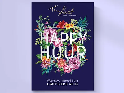 The Florist Happy Hour poster design design print