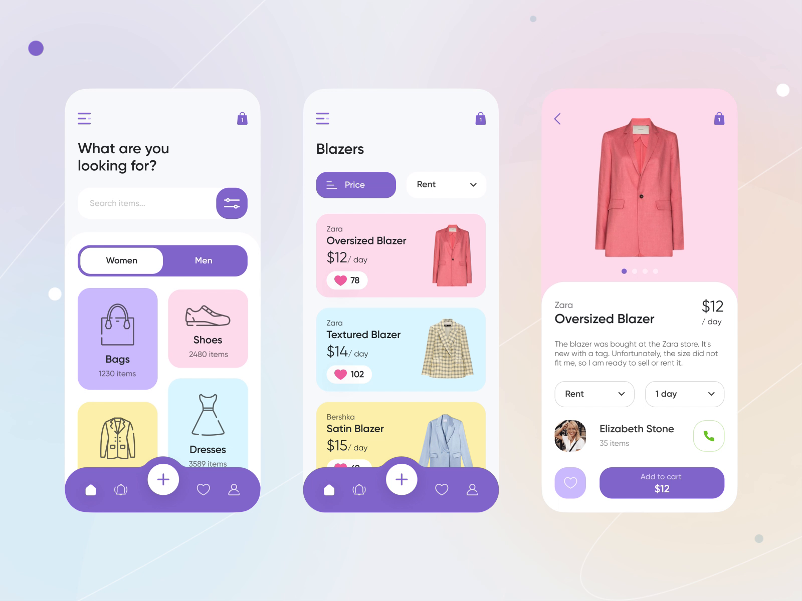 Example of Mobile App for clothing sharing
