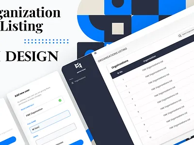 UI DESIGN ORGANIZATION LISTING STUDIO app branding dashbaord dashboard ui design icon illustration listing design tables ui ui ux ux vector