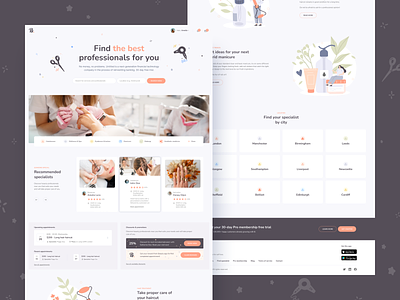 Beauty app - appointment booking platform case study appointment platform beauty beauty industry beauty offer beauty platform booking booking management booking platform calendar case study dashboard landing page reservation system schedule ui design visit booking widgets