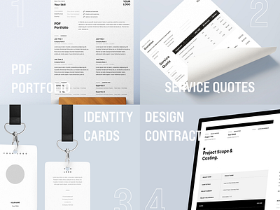 Designers' ToolKit branding design design contract document document design id cards mock ups quotes template template design ux vector