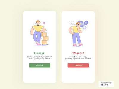 Flash Message Page For Daily UI Challenge Day 011 daily ui dailyui day 011 flash flash message mobile ui user interface