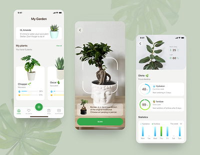 My Garden App android app app design figma flower garden green ios minimal mobile mobile app plant app planting plants ui ui design ux