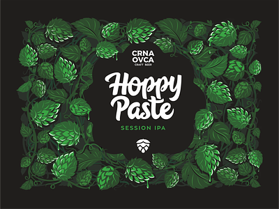 Hoppy Paste label branding brew brewing craft beer design font graphic design hops icon icon set illustration ipa ipa beer lettering logo nature plant typo vector
