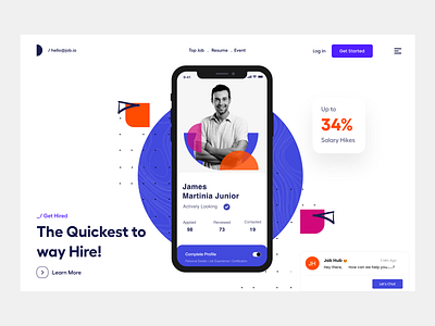 Landing UI V2 card ui clean design coming soon dstudio header hero job search job website landing page menu product design typography ui ui ux user experience ux website