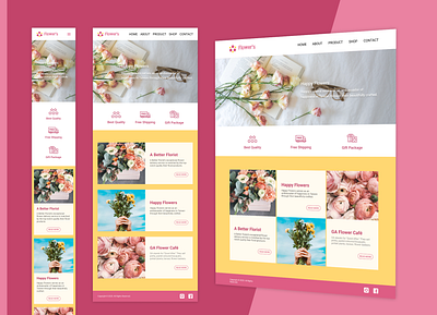 UI training-Web :Flower's store main page design ui ui design web