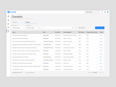Data Table - UI Design - SaaS Platform datatable design fintech pharma pharmaceutical ui ux